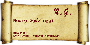 Mudry Gyöngyi névjegykártya